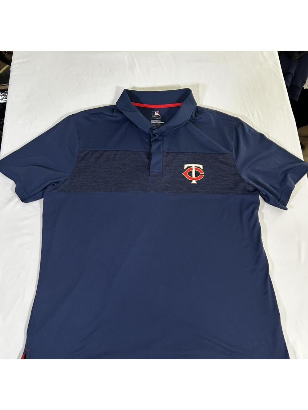 Minnesota Twins MLB Polo Shirt Men Size XXL Navy Blue Short Sleeve